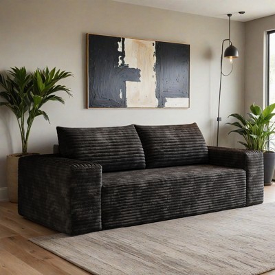 63" 2Setaser Sofa,Corduroy Fabric,Deep Seat Couches,Comfy Loveseat Sofa,No Assembly,1pcs for Living room - Leovsnove