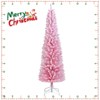 Costway 5/6/7/8 FT Artificial Pink Christmas Tree with 328/460/635/1000 Branch Tips Folding Metal Stand - 2 of 4