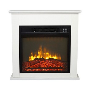 Karl Home 1400-Watt 19-inch Electric Fireplace with Mantel in White - 1 of 4