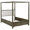 Queen Size Canopy Bed with Upholstered Headboard for Bedroom - 3 of 4