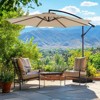 VisioGear Patio Umbrellas, Cantilever Umbrella with 8 Ribs, Outdoor Sun Shade with Wind Vent for Lawn Garden Pool, Beige, 117.6"*84.72"*117.6" - 3 of 4