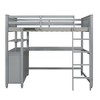 Whisen Full Size Wooden Loft Bed with Drawers, Desk and Shelves - 3 of 4