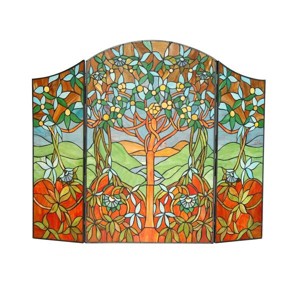 Chloe Lighting Eden Tiffany-Style 3pcs Folding Fireplace Screen 44x35 - 1 of 3