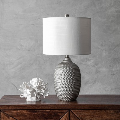 Oakland Gray Textured Ceramic Table Lamp with 3-Way Switch