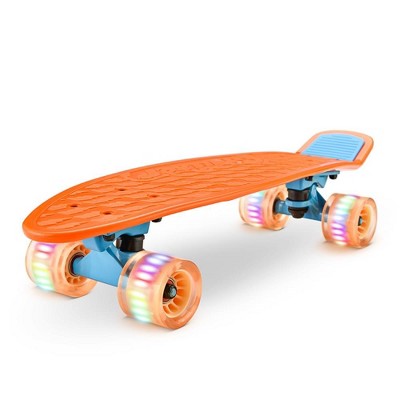 Hurtle 6" PP Deck Mini Cruiser Skateboard for Kids and Adults - Orange