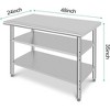 48"x24" Stainless Steel Kitchen Work Prep Table Commercial Workbench Three Layer - 2 of 4