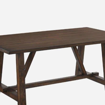Kaelyn Dark Oak Rectangular Dining Table with Trestle Base