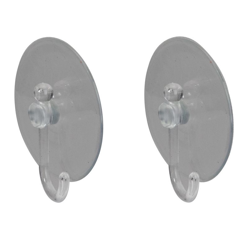 Northlight Pack of 2 Clear Suction Cups with Hooks 3", 4 of 5