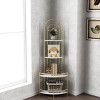 4-Tier Arched Corner Display Shelf with Metal Frame and Wood Shelves,Decorative Storage Unit for Living Room or Entryway-Baofuwish - 3 of 4