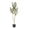 Sapphtopaz Artificial Tree Faux Plants Artificial Olive Trees Indoor with Natural Wood Trunk, Room Decor for Home, Foyer - 2 of 4