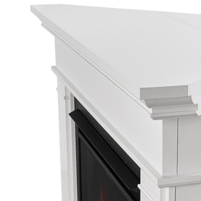 Kennedy 56" White Electric Corner Fireplace with Mantel