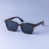 Men's Square Tortoise Shell Plastic Sunglasses - Goodfellow & Co™ Honey Brown: UV Protection, Recycled Material - 2 of 2