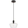 Elegant Lighting Placido Collection Pendant D9.8 H9.3 Lt:1 Black and Clear Finish - 3 of 4