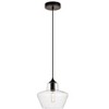 Elegant Lighting Placido Collection Pendant D9.8 H9.3 Lt:1 Black and Clear Finish - image 3 of 4