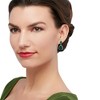 Ross-Simons 10.50 ct. t.w. Emerald and .35 ct. t.w. Diamond Drop Earrings in Sterling Silver - 2 of 4