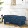 Lyngins Large Storage Bench, 51.5"L Upholstered Storage Ottoman, Ottoman with Storage, Linen Fabric Foot Stool, Bed Bench, Fully Assembled - 4 of 4