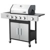 Dolonm 4+1 Burner Grill w/Dual Frying Plates, 46,790BTU, Enamel Cast Iron Grids & Lockable Casters - Target Pro - 3 of 4