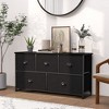 Tangkula 5 Drawers Dresser TV Stand Chest Clothes Storage Organizer with 5 Fabric Bins - 2 of 4
