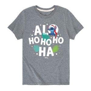Boys' - Lilo and Stitch - Alo Ho Ho Ho Ha Short Sleeve Graphic T-Shirt - 1 of 4