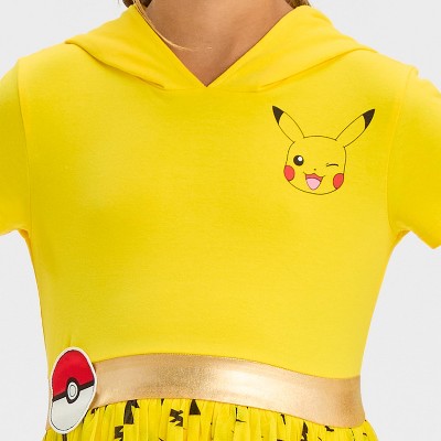 Pokemon - Brandclub - Girls' Pokmon Pikachu Cosplay Short Sleeve Tutu  Dress - Gold/Black/Yellow