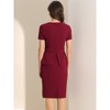 INSPIRE CHIC Women's Crew Neck Short Sleeve Business Elegant Office Peplum Sheath Dresses - 4 of 4