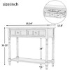 Vintage-Inspired Solid Wood Console Table with Two Drawers and Bottom Shelf - 3 of 4