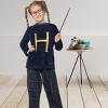 HARRY POTTER Mrs. Weasley H Holiday Christmas Sweater Fleece Flannel Pant Pajama 2pc Gift Set Navy - 4 of 4