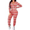 Ekouaer Christmas Onesie for Women Hooded Jumpsuit Long Sleeve Zip Up One Piece Pajamas Novelty Sleepwear - 3 of 3