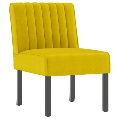 vidaXL Modern Slipper Chair in Yellow Velvet - Stylish Accent Chair with Solid Wood Legs and Durable Plywood Frame