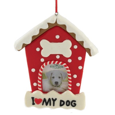 Kurt S. Adler 5.0 Inch Family Pet Photo Frame Dog House Bone Tree Ornaments