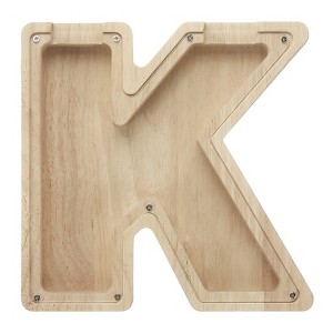 Unique Bargains Wooden Alphabet Money Saving Box Party Decorative Bank - 1 of 4