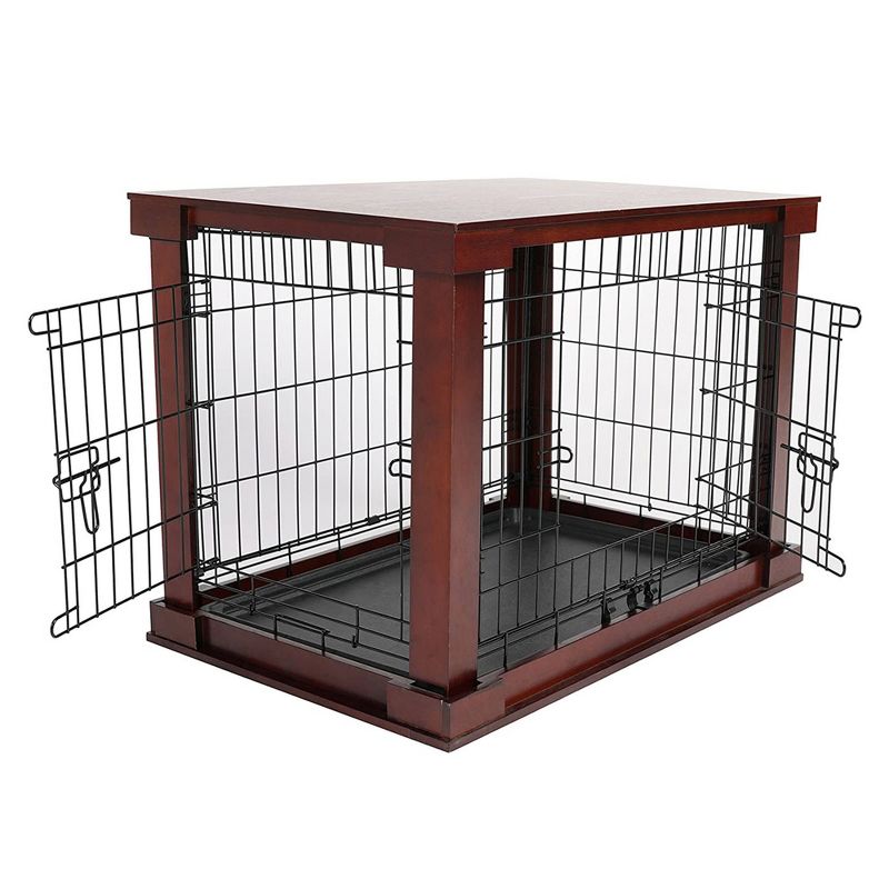 Merry Pet Cat Washroom Bench w/ Partition Wall + Cage w/ Protection Box EndTable, 5 of 7