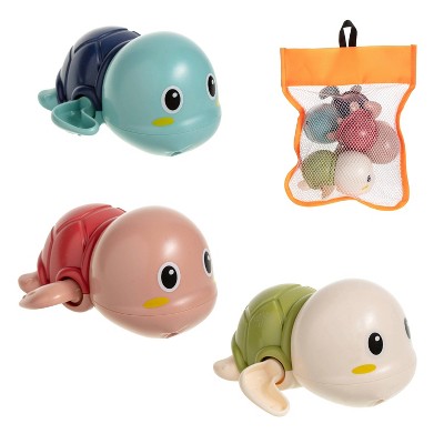 Floating Turtle Bath Toys for Toddlers 1-3, Wind-Up Swimming Toys for Boys Girls, Fun Cute Baby Pool Toys Safe and Durable Bathtub Water Toys, 3-Pack