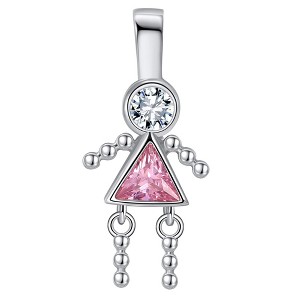 Baby Boy Birthstone Charm for Mom |Girl Birthday Kids for Family Tree Grandma Grandkids Necklace by Ginger Lyne CZ  Sterling Silver - 1 of 4