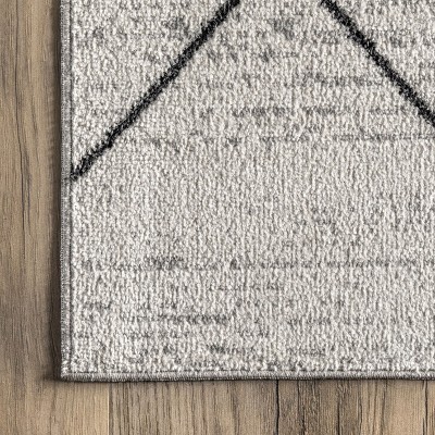 Gray Machine Washable Moroccan Runner Rug