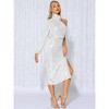 Allegra K Women's Sequin One Shoulder Long Sleeve Sparkly Party Maxi Dress - 3 of 4