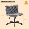 Wide Desk Chair, Criss Cross Chair w/Rocking Function & Adjustable Height, 300lbs Capacity Cross Legged Armless Rolling Chair - 2 of 4
