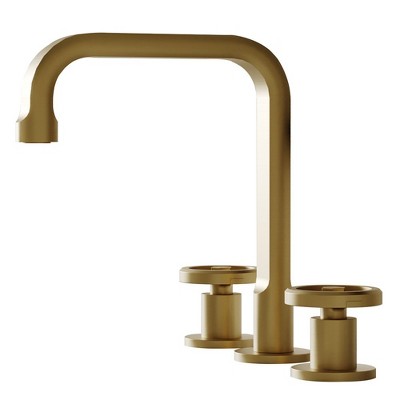 BWE Industry Style 8 in. Widespread Double Handle High-Arc Bath Faucet Water-Saving With Drain Kit
