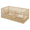NicBex Twin Size Wooden Daybed, Modern Sofa Bed Frame with 2 Storage Drawers, Fence and Door for Boy and Girl - 4 of 4