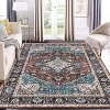 Washable Rug – Vintage Floral Print Carpet, Stain Resistant Non-Slip Low Pile Area Rug for Living Room, Bedroom, Dining Room - 2 of 4
