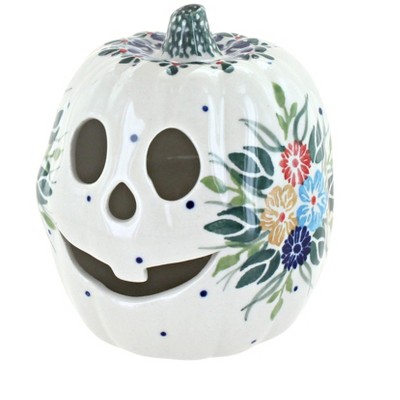 Blue Rose Polish Pottery Amelie Small Pumpkin Luminary Style 4