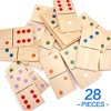 GSE 28-Piece Giant Wood Dominoes with Multi-Color Dots, Jumbo Domino Tile Game Set - 4 of 4