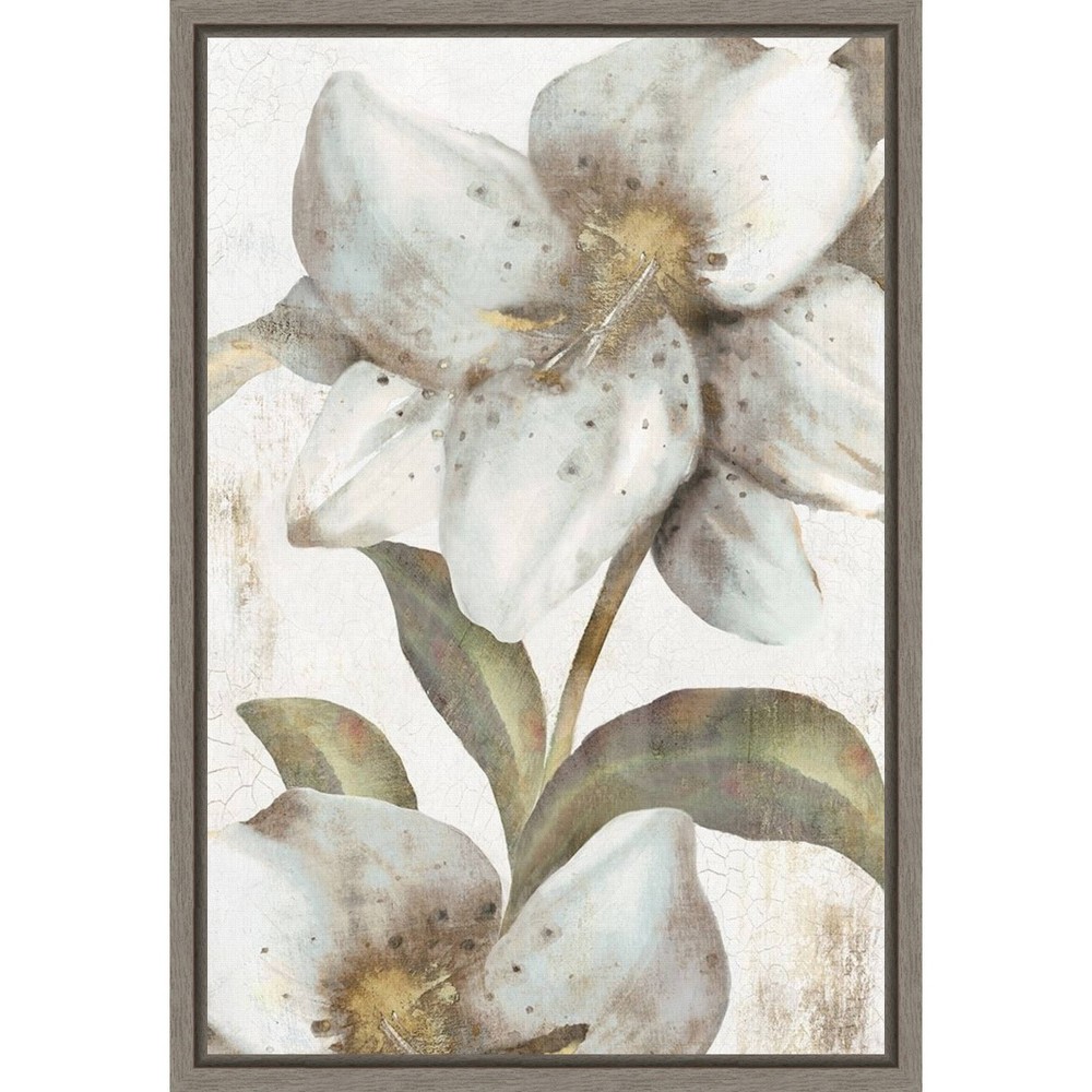 Photos - Wallpaper Amanti Art 16"x23" Italian Love  by Eva Watts Framed Canvas(White Lilies)