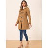 Allegra K Women's Hooded Toggle Button Long Sleeve Winter Duffle Coats - 3 of 4