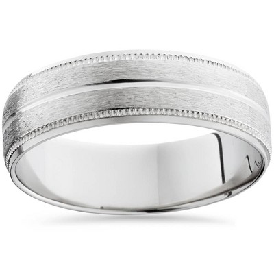 Pompeii3 950 Platinum 6mm Comfort Fit Brushed Wedding Band Ring