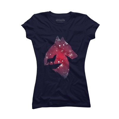 Junior's Design By Humans Funny Christmas wolf with snowfall outfit adults baby kids T-Shi By NekoShop T-Shirt