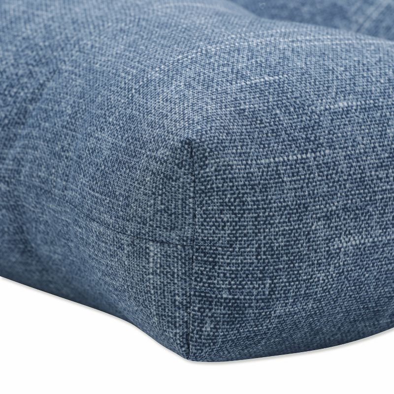56&#34; x 18&#34; Outdoor/Indoor Tufted Bench/Swing Cushion Tory Denim Blue - Pillow Perfect, 3 of 8