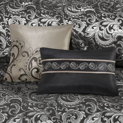 Brystol Queen Black Microfiber 24-Piece Bedding Set