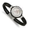 Chisel Stainless Steel Brushed and Yellow IP-palted with Cubic Zirconia Black Braided Leather 8.5" Bracelet - 2 of 4