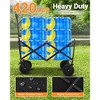 Collapsible Folding Wagon Cart, Heavy-Duty 360LBS Capacity, All-Terrain Utility Wagon with 360° Wheels & Cup Holders for Beach, Camping, Garden - 3 of 4
